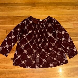 Old Navy Maroon Geometric Blouse